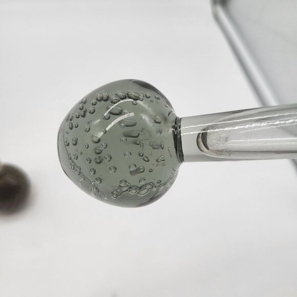 Vintage Mid Century Modern Bubble Art Glass Bud Vases Set of 2 - Picture 11 of 12